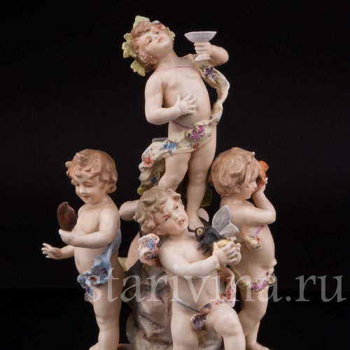 Фарфоровая композиция Аллегория пяти чувств, Volkstedt, Германия, кон. 19 в.