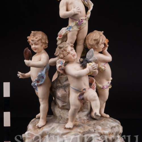 Фарфоровая композиция Аллегория пяти чувств, Volkstedt, Германия, кон. 19 в.