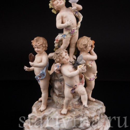 Фарфоровая композиция Аллегория пяти чувств, Volkstedt, Германия, кон. 19 в.