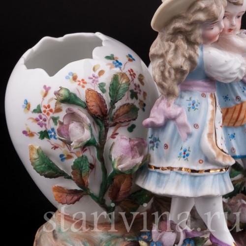 Фарфоровая Пасхальная композиция с детьми, Scheibe-Alsbach, Германия, кон. 19 - нач. 20 вв.