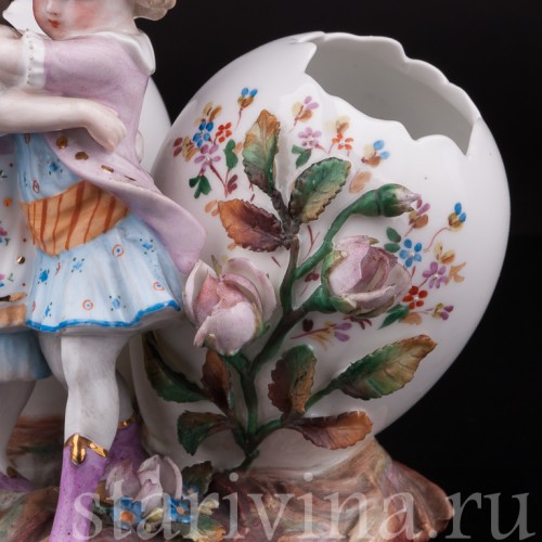 Фарфоровая Пасхальная композиция с детьми, Scheibe-Alsbach, Германия, кон. 19 - нач. 20 вв.