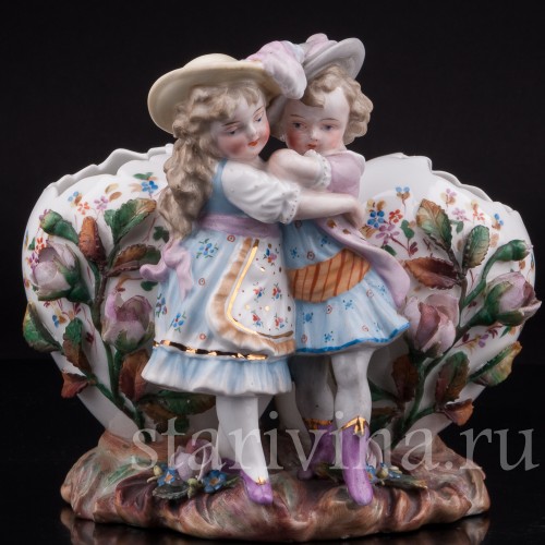 Фарфоровая Пасхальная композиция с детьми, Scheibe-Alsbach, Германия, кон. 19 - нач. 20 вв.