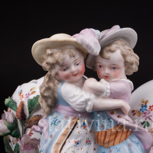 Фарфоровая Пасхальная композиция с детьми, Scheibe-Alsbach, Германия, кон. 19 - нач. 20 вв.