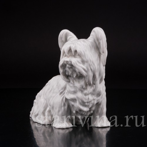 Фарфоровая статуэтка собаки Скай терьер, Augarten, Австрия.