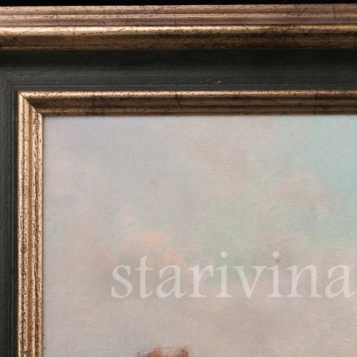 Картина маслом Деревенская идиллия, Германия, вт. пол. 20 в.