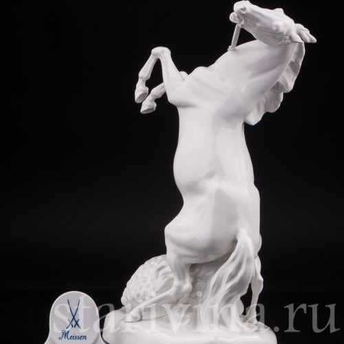 Кабинетная фарфоровая скульптура Укрощение коня, Meissen, Германия, 1965 г.