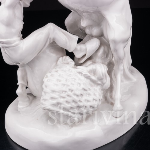 Кабинетная фарфоровая скульптура Укрощение коня, Meissen, Германия, 1965 г.