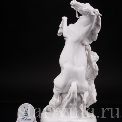 Кабинетная фарфоровая скульптура Укрощение коня, Meissen, Германия, 1965 г.