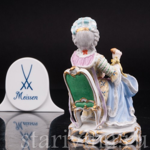 Фарфоровая статуэтка Девушка со шпулей, Meissen, Германия, сер. 19 - нач. 20 вв.