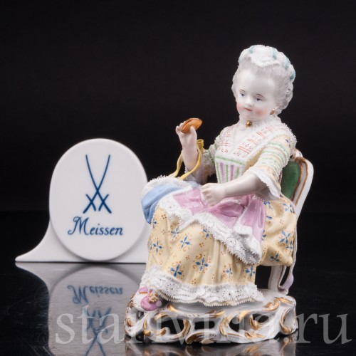 Фарфоровая статуэтка Девушка со шпулей, Meissen, Германия, сер. 19 - нач. 20 вв.