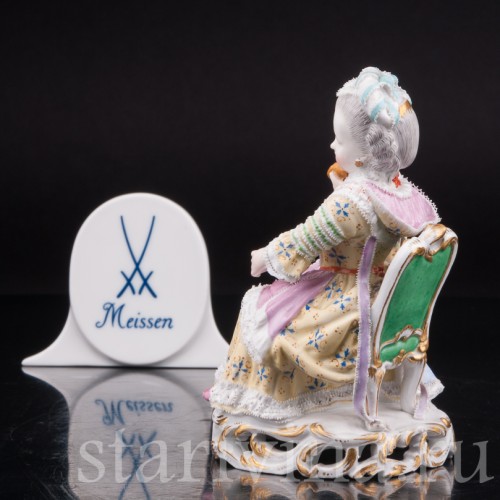 Фарфоровая статуэтка Девушка со шпулей, Meissen, Германия, сер. 19 - нач. 20 вв.