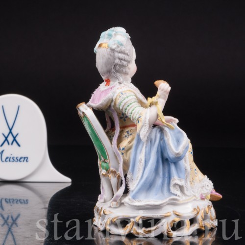 Фарфоровая статуэтка Девушка со шпулей, Meissen, Германия, сер. 19 - нач. 20 вв.