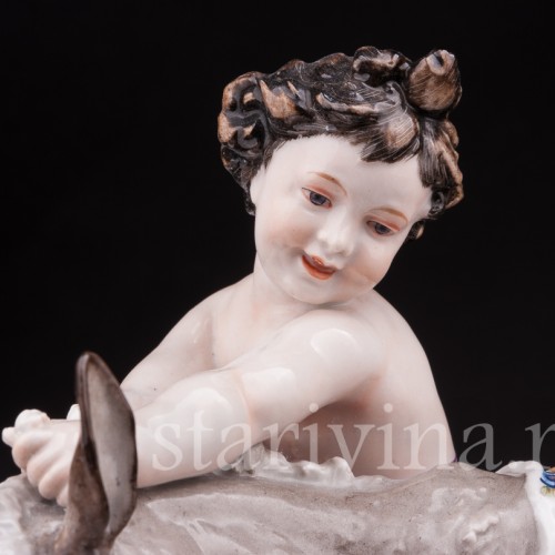 Фарфоровая композиция Дети с осликом, Дрезден, Германия, кон. 19 - нач. 20 вв.