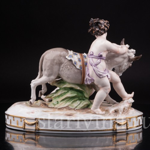 Фарфоровая композиция Дети с осликом, Дрезден, Германия, кон. 19 - нач. 20 вв.