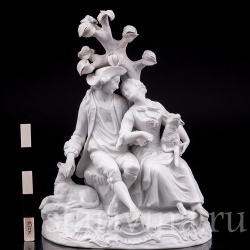 Бисквитная статуэтка Пара под деревом, Samson, Франция, кон. 19 - нач. 20 вв.