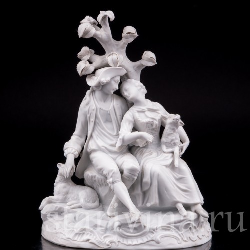 Бисквитная статуэтка Пара под деревом, Samson, Франция, кон. 19 - нач. 20 вв.