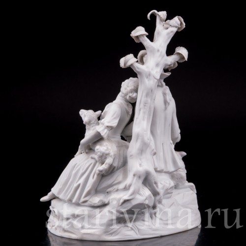 Бисквитная статуэтка Пара под деревом, Samson, Франция, кон. 19 - нач. 20 вв.