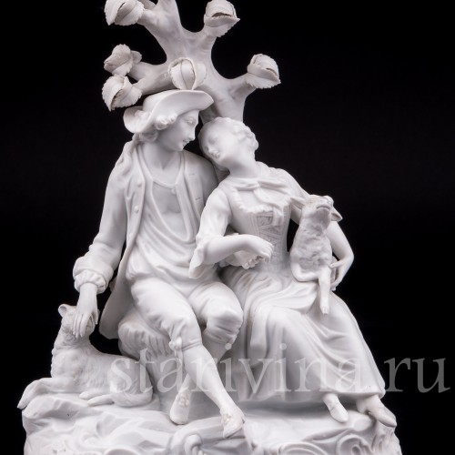 Бисквитная статуэтка Пара под деревом, Samson, Франция, кон. 19 - нач. 20 вв.