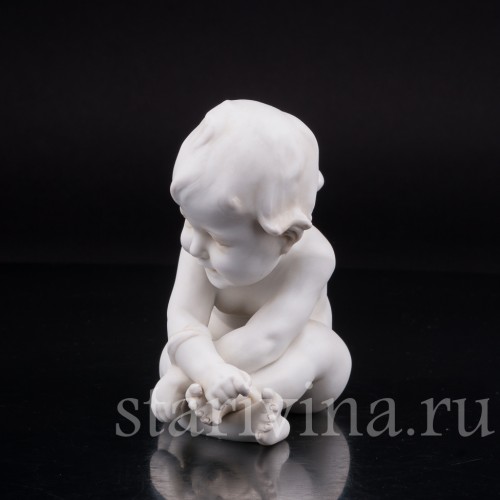 Бисквитная статуэтка Связанный купидон, E. A. Muller, Германия, кон. 19 в.