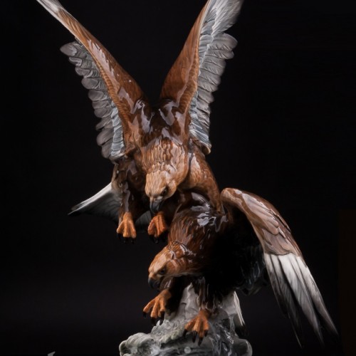 Большая фарфоровая композиция Орлы, Hutschenreuther, Германия, 1970 гг.