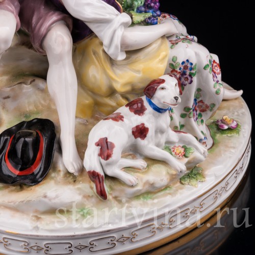 Фарфоровая композиция Пасторальная пара, Volkstedt, Германия, до 1935 г.