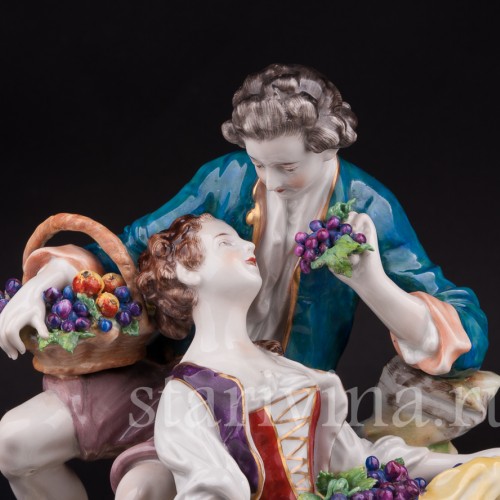 Фарфоровая композиция Пасторальная пара, Volkstedt, Германия, до 1935 г.