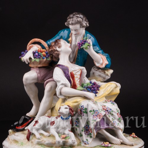 Фарфоровая композиция Пасторальная пара, Volkstedt, Германия, до 1935 г.