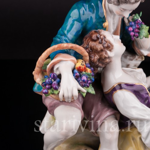 Фарфоровая композиция Пасторальная пара, Volkstedt, Германия, до 1935 г.