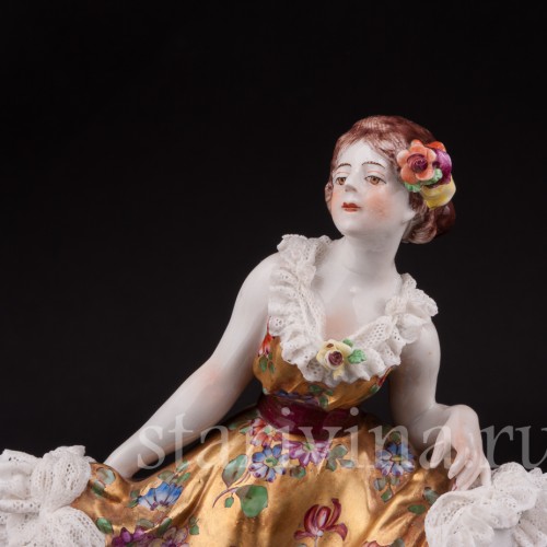 Статуэтка из фарфора Балерина, кружевная, Volkstedt, Германия, до 1935 г.