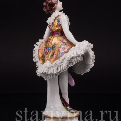 Статуэтка из фарфора Балерина, кружевная, Volkstedt, Германия, до 1935 г.