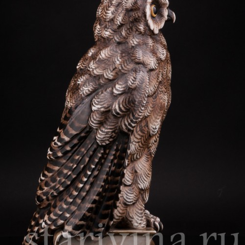 Фарфоровая статуэтка птицы Сова на книгах, Volkstedt, Германия, кон. 19 в.