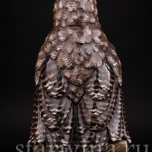 Фарфоровая статуэтка птицы Сова на книгах, Volkstedt, Германия, кон. 19 в.