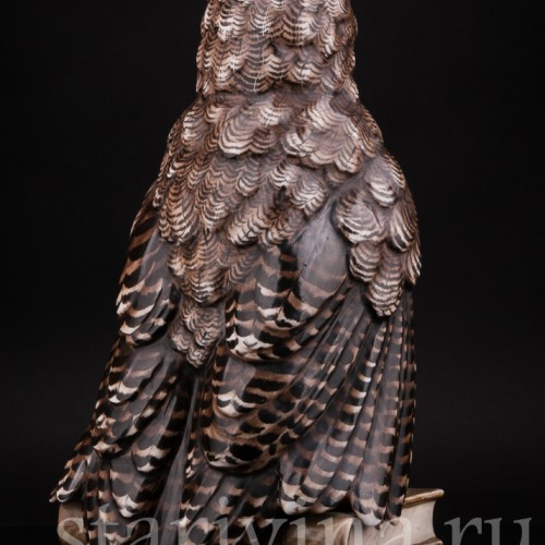 Фарфоровая статуэтка птицы Сова на книгах, Volkstedt, Германия, кон. 19 в.