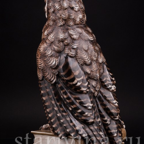 Фарфоровая статуэтка птицы Сова на книгах, Volkstedt, Германия, кон. 19 в.