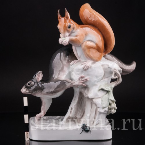 Статуэтка из фарфора Две белки, Karl Ens, Германия, 1920-30 гг.