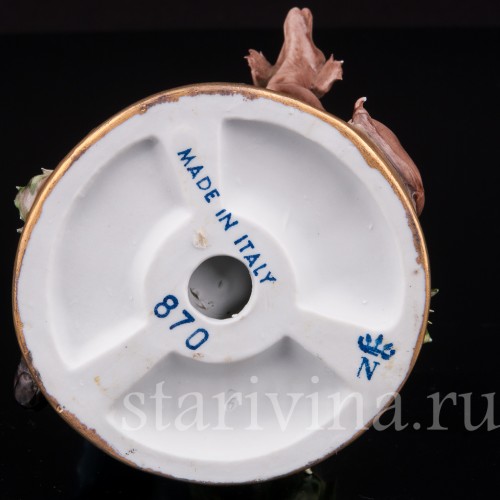 Фигурка из фарфора Неожиданный дуэт, Capodimonte, Италия, вт пол. 20 века.