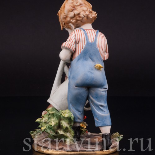 Фигурка из фарфора Неожиданный дуэт, Capodimonte, Италия, вт пол. 20 века.