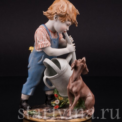 Фигурка из фарфора Неожиданный дуэт, Capodimonte, Италия, вт пол. 20 века.