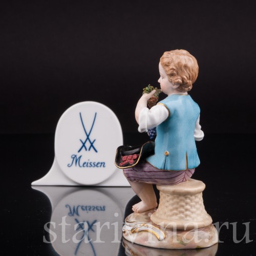Фарфоровая статуэтка Мальчик с виноградом, Meissen, Германия, сер. 19 - нач. 20 вв.