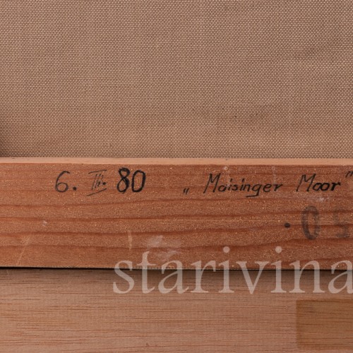 Картина маслом, пейзаж В окрестностях озера Майзингер, Германия, 1980 г.