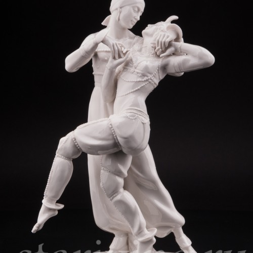 Антикварная фарфоровая статуэтка Михаил и Вера Фокины в балете Шахерезада, Schwarzburger, Германия, нач. 20 в.