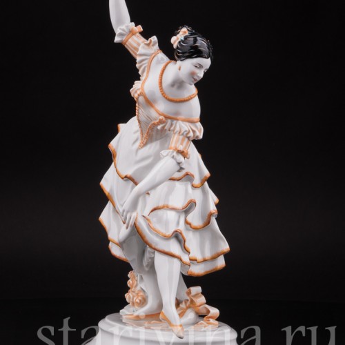 Фарфоровая статуэтка Балерина в испанском танце, Volkstedt, Германия, до 1935 г.