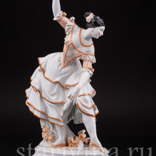 Фарфоровая статуэтка Балерина в испанском танце, Volkstedt, Германия, до 1935 г.