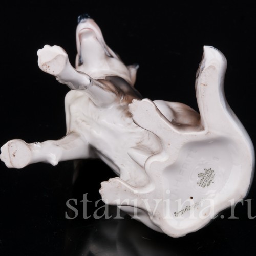 Статуэтка собаки из фарфора Сидящая овчарка, Rosenthal, Германия, 1956 год.