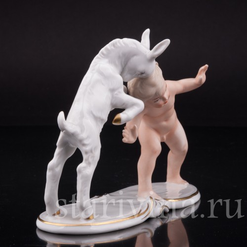 Фарфоровая фигурка Мальчик с козликом, Wallendorf, Германия, 1960 гг.