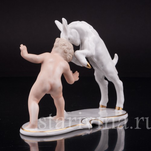 Фарфоровая фигурка Мальчик с козликом, Wallendorf, Германия, 1960 гг.