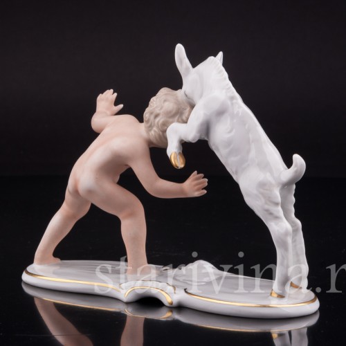 Фарфоровая фигурка Мальчик с козликом, Wallendorf, Германия, 1960 гг.