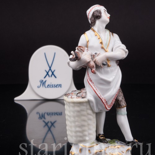 Фарфоровая статуэтка Продавец птицы, Cries de Paris, Meissen, Германия, сер. 19 - нач. 20 вв.