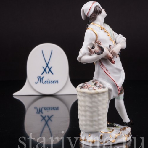 Фарфоровая статуэтка Продавец птицы, Cries de Paris, Meissen, Германия, сер. 19 - нач. 20 вв.