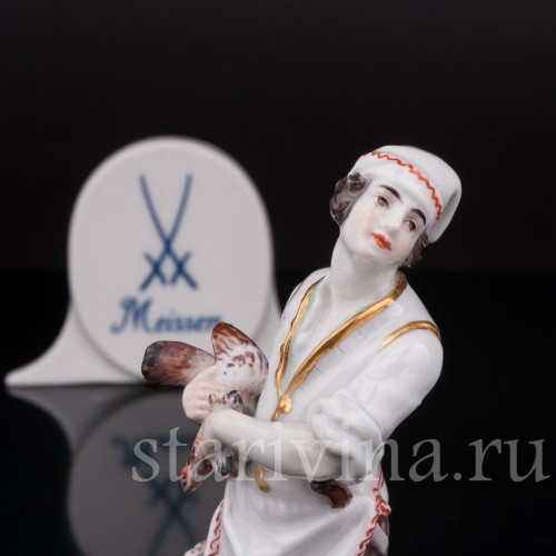 Фарфоровая статуэтка Продавец птицы, Cries de Paris, Meissen, Германия, сер. 19 - нач. 20 вв.